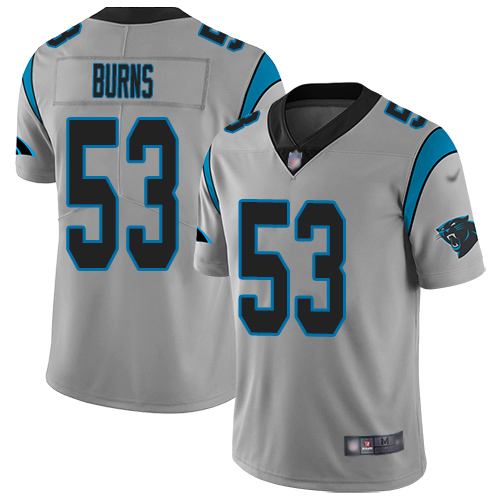 Carolina Panthers Limited Silver Youth Brian Burns Jersey NFL Football 53 Inverted Legend